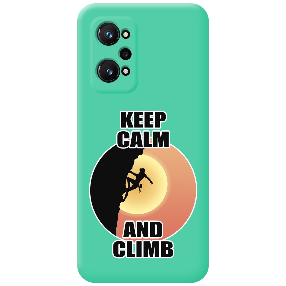 Funda Silicona Líquida Verde para Realme GT Neo 3T 5G diseño Mujer Escalada Dibujos