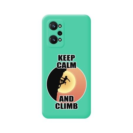 Funda Silicona Líquida Verde para Realme GT Neo 3T 5G diseño Mujer Escalada Dibujos