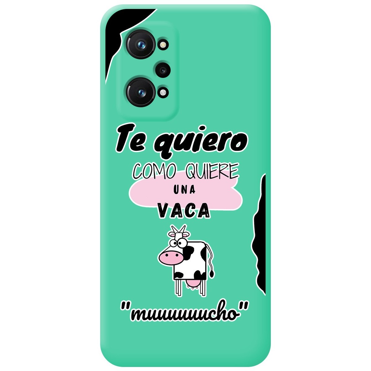 Funda Silicona Líquida Verde para Realme GT Neo 3T 5G diseño Vaca Dibujos