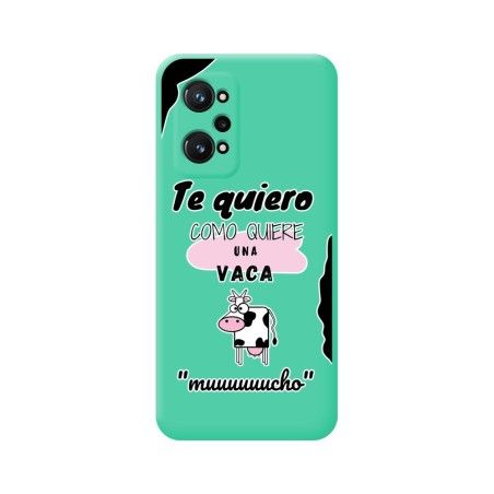 Funda Silicona Líquida Verde para Realme GT Neo 3T 5G diseño Vaca Dibujos