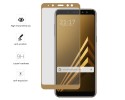 Protector Cristal Templado Frontal Completo Dorado para Samsung Galaxy A8 (2018) Vidrio