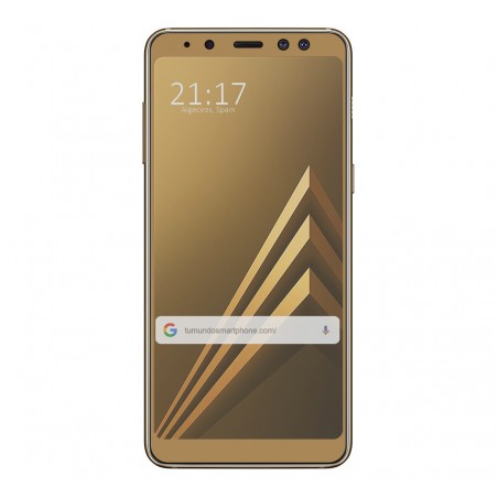 Protector Cristal Templado Frontal Completo Dorado para Samsung Galaxy A8 (2018) Vidrio