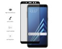 Protector Cristal Templado Frontal Completo Negro para Samsung Galaxy A8 (2018) Vidrio