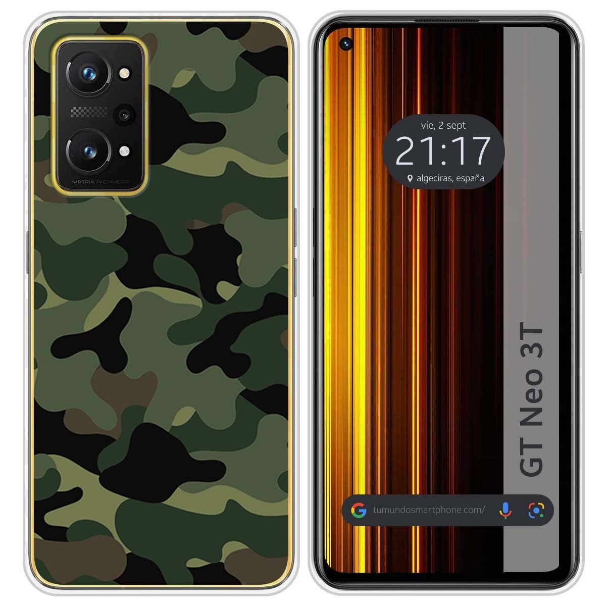 Funda Silicona para Realme GT Neo 3T 5G diseño Camuflaje Dibujos