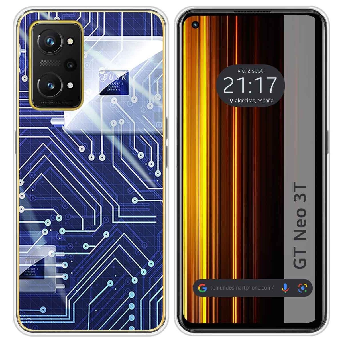 Funda Silicona para Realme GT Neo 3T 5G diseño Circuito Dibujos