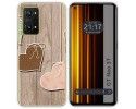 Funda Silicona para Realme GT Neo 3T 5G diseño Corazones Madera Dibujos