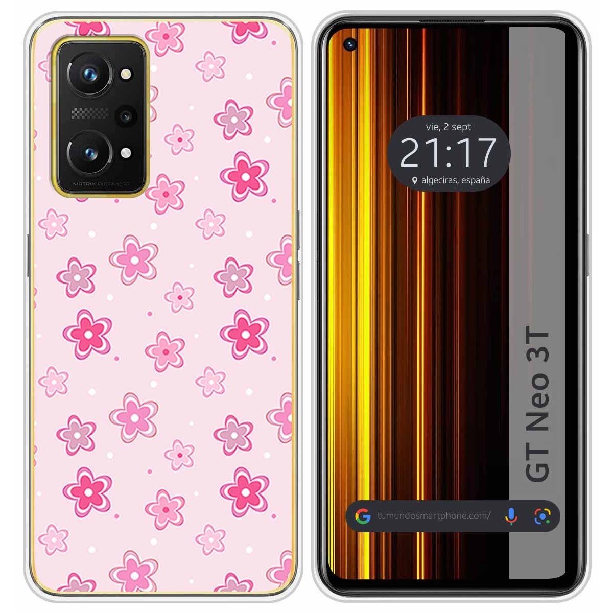 Funda Silicona para Realme GT Neo 3T 5G diseño Flores Dibujos