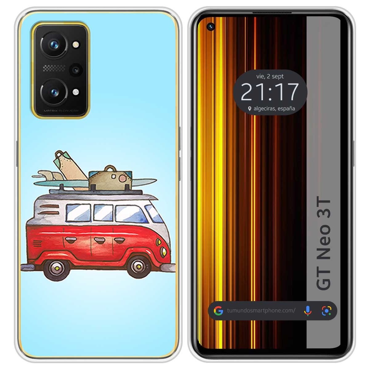 Funda Silicona para Realme GT Neo 3T 5G diseño Furgoneta Dibujos