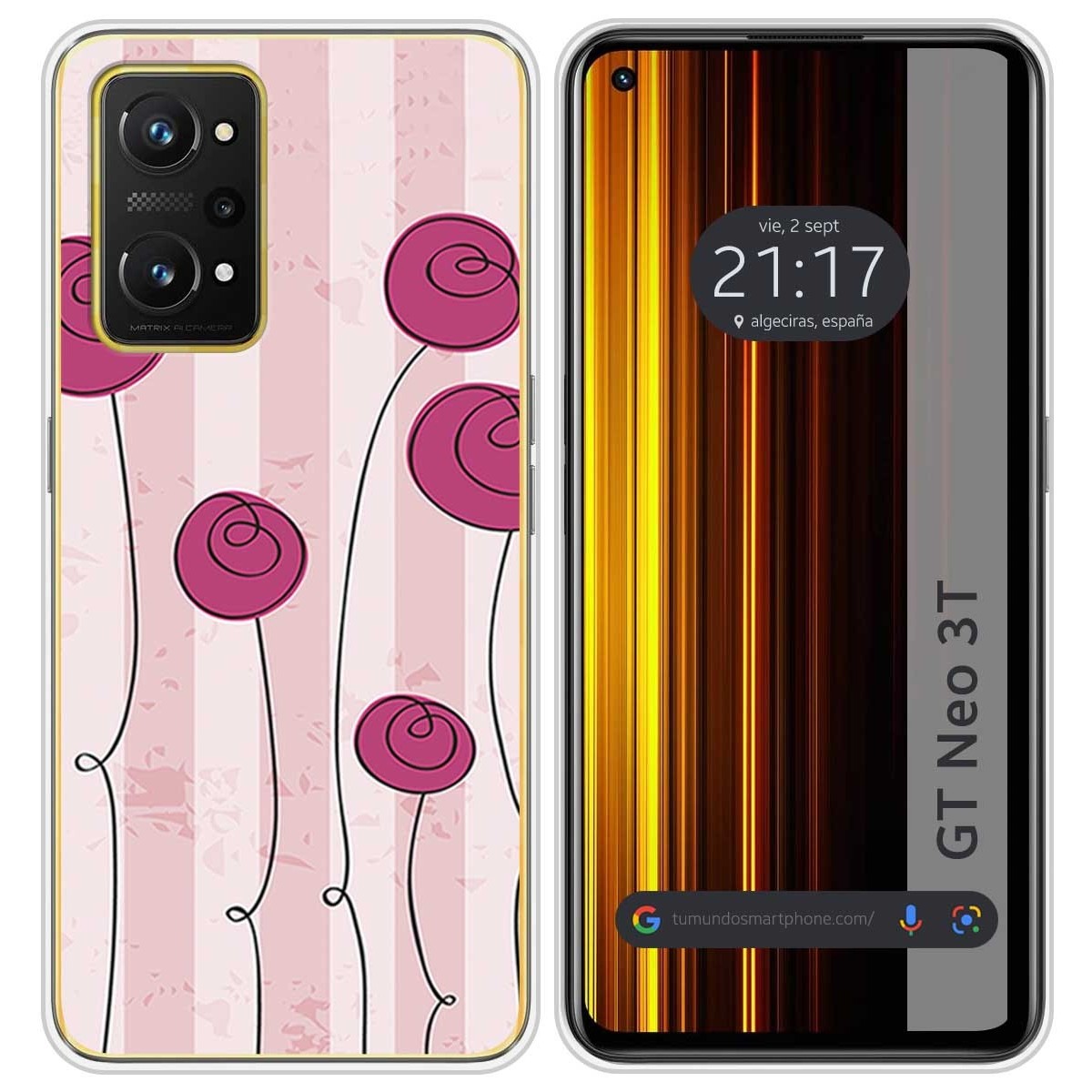Funda Silicona para Realme GT Neo 3T 5G diseño Flores Vintage Dibujos