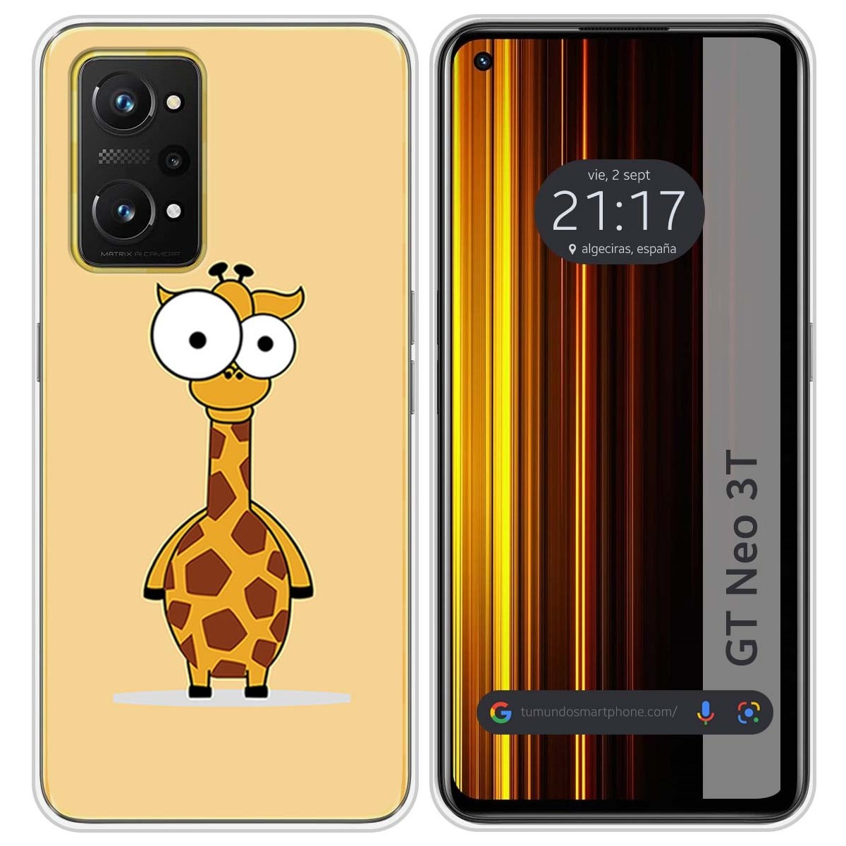 Funda Silicona para Realme GT Neo 3T 5G diseño Jirafa Dibujos