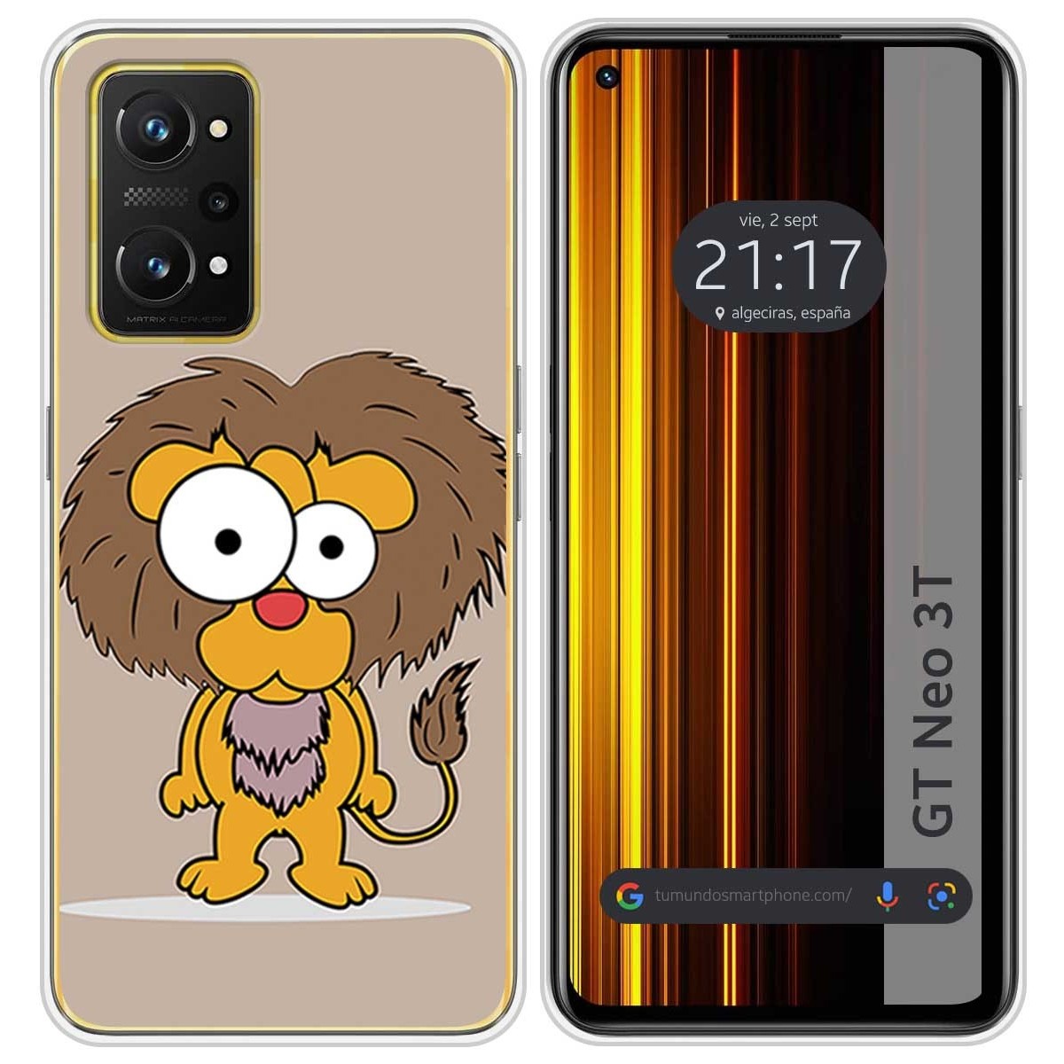 Funda Silicona para Realme GT Neo 3T 5G diseño Leon Dibujos