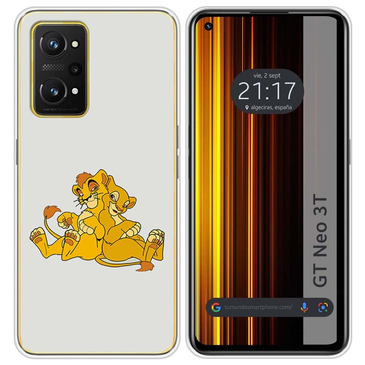 Funda Silicona para Realme GT Neo 3T 5G diseño Leones Dibujos