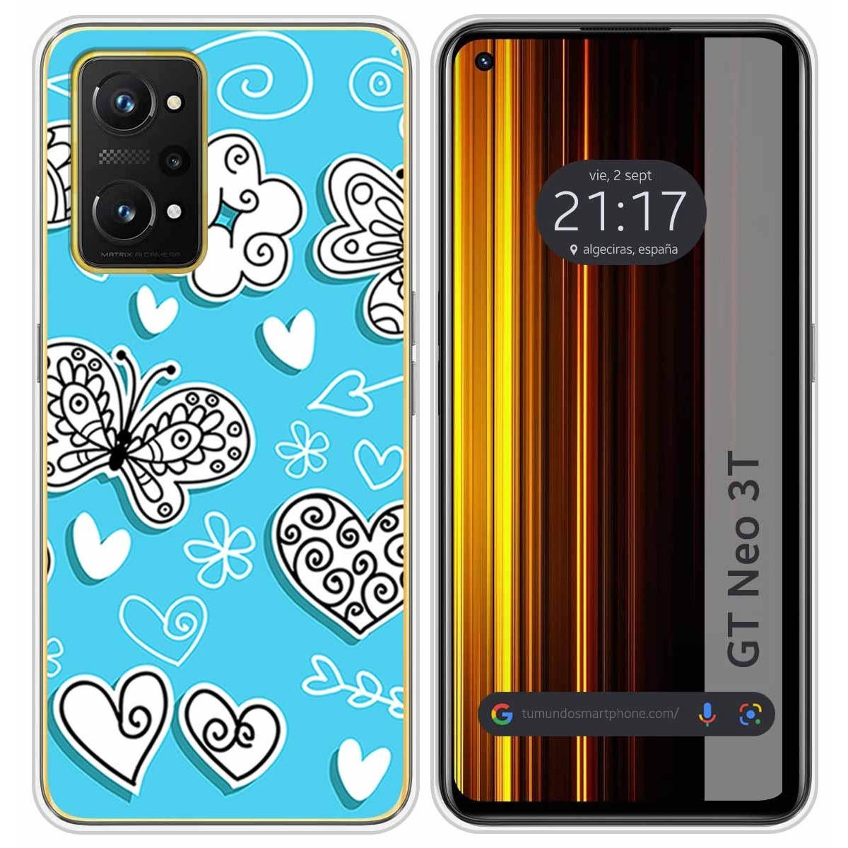 Funda Silicona para Realme GT Neo 3T 5G diseño Mariposas Dibujos