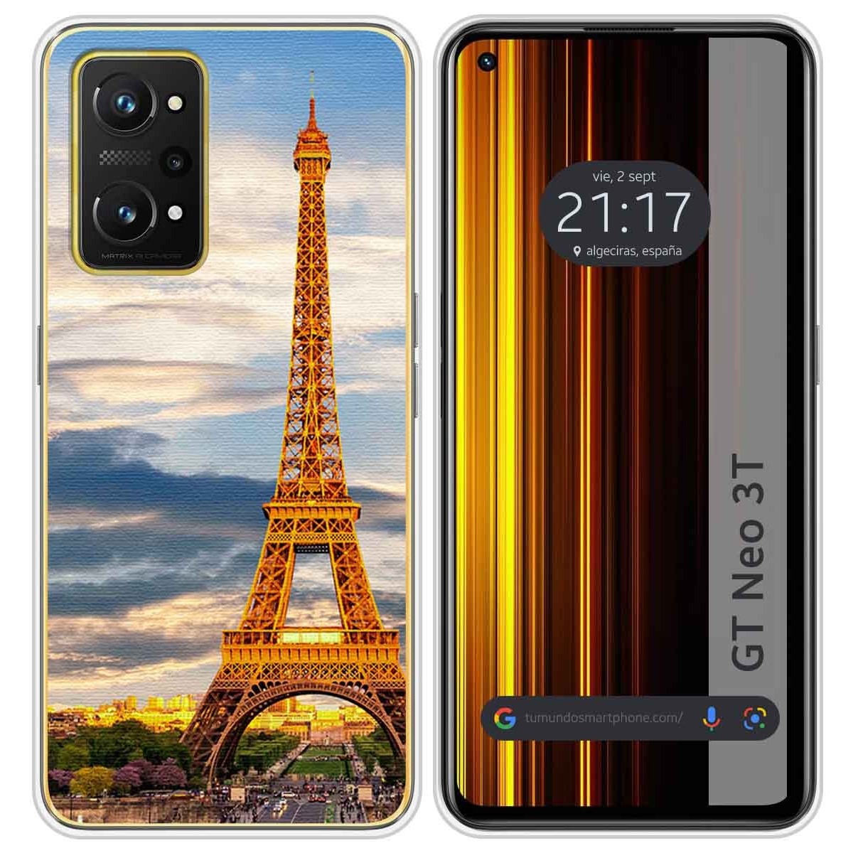 Funda Silicona para Realme GT Neo 3T 5G diseño Paris Dibujos