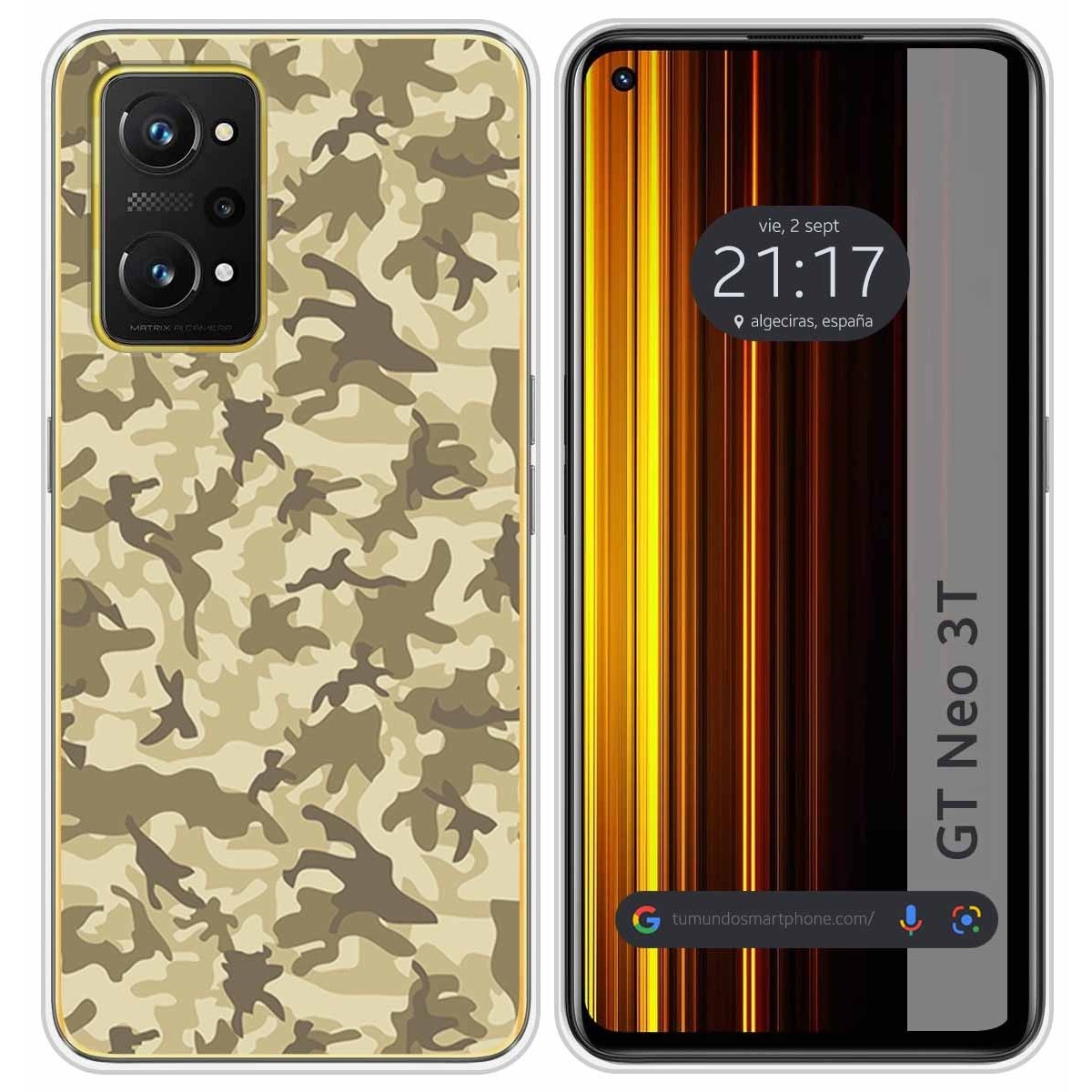 Funda Silicona para Realme GT Neo 3T 5G diseño Sand Camuflaje Dibujos