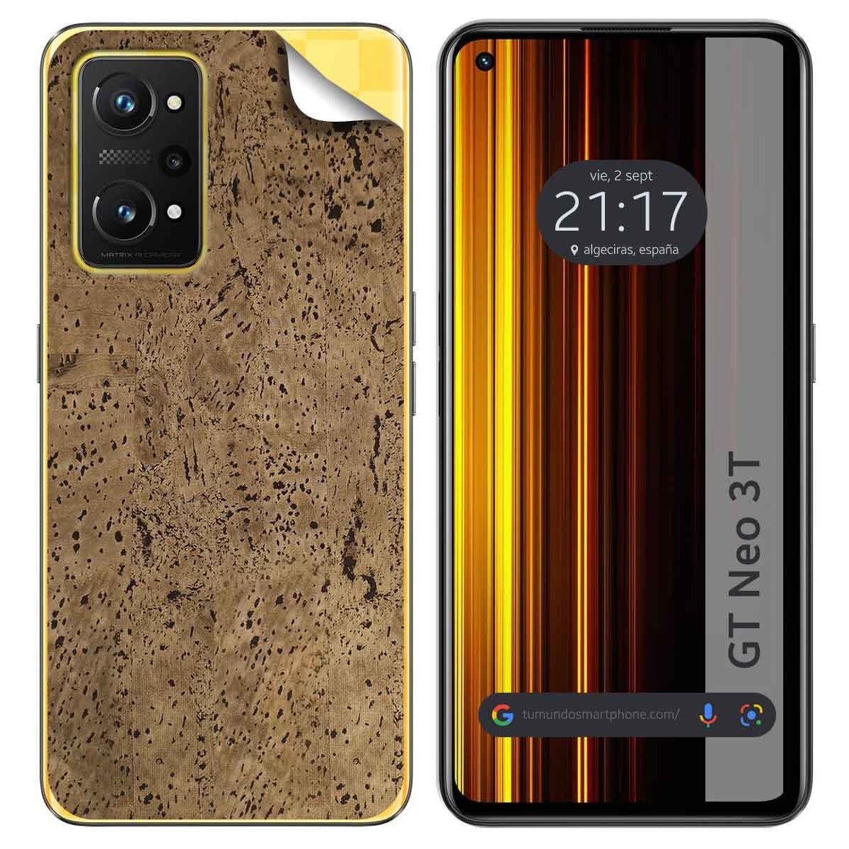 Pegatina Vinilo Autoadhesiva Textura Corcho para Realme GT Neo 3T 5G
