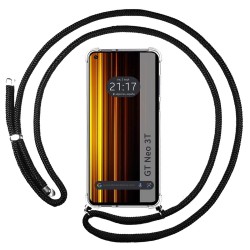 Funda Colgante Transparente para Realme GT Neo 3T 5G con Cordon Negro