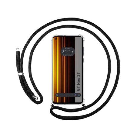 Funda Colgante Transparente para Realme GT Neo 3T 5G con Cordon Negro