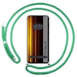 Funda Colgante Transparente para Realme GT Neo 3T 5G con Cordon Verde Agua