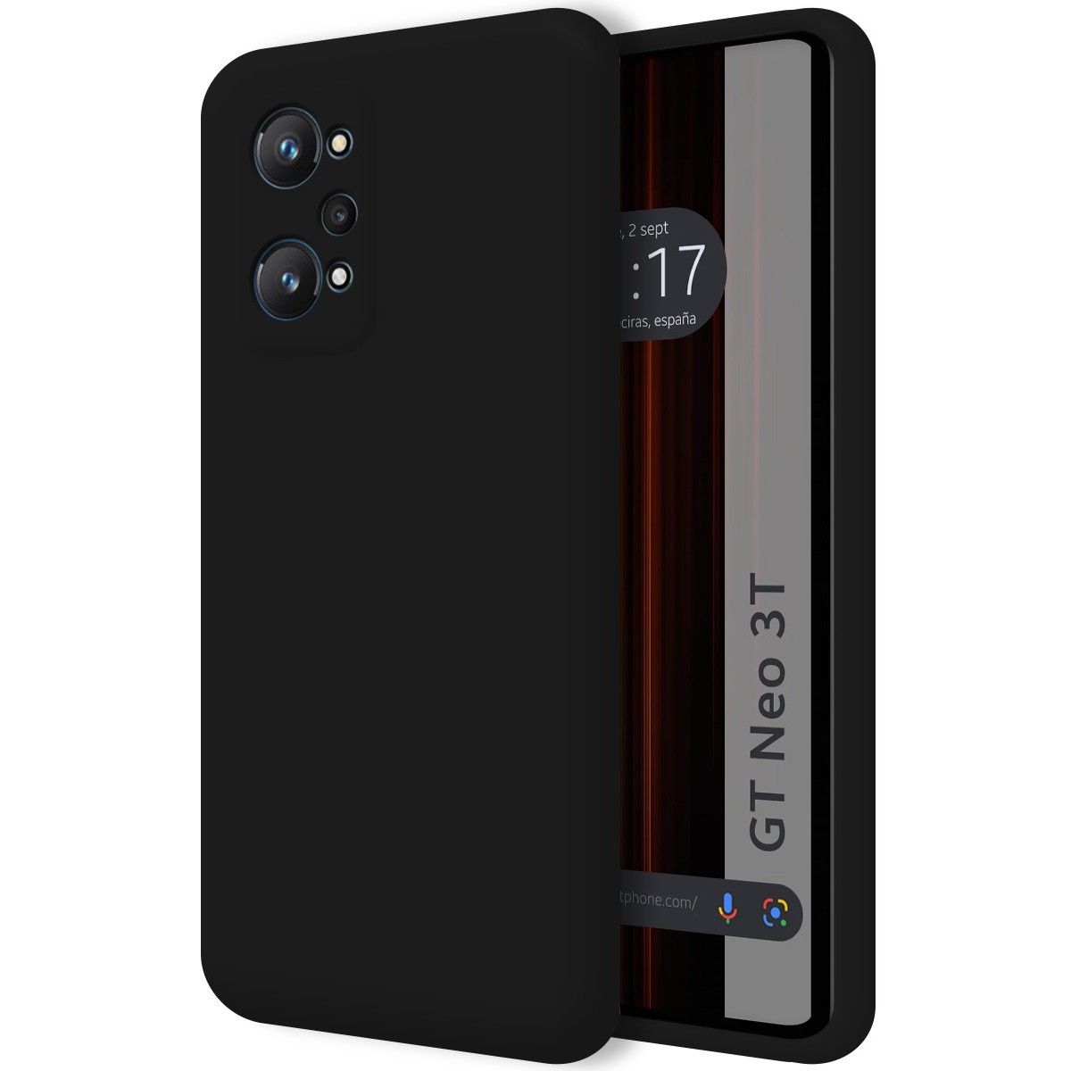 Funda Silicona Líquida Ultra Suave para Realme GT Neo 3T 5G Color Negra