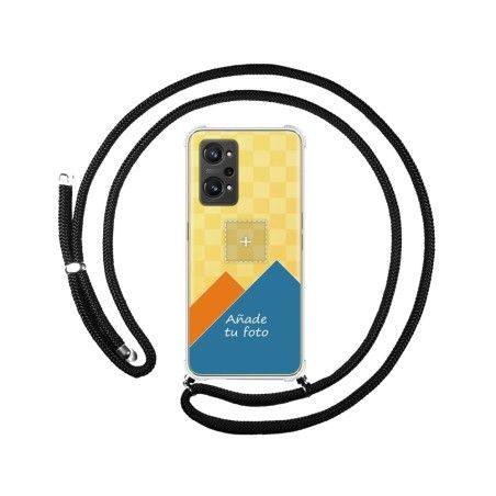 Personaliza tu Funda Colgante Transparente para Realme GT Neo 3T 5G con Cordon Negro Dibujo Personalizada