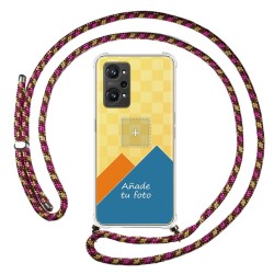 Personaliza tu Funda Colgante Transparente para Realme GT Neo 3T 5G con Cordon Rosa/Dorado Dibujo Personalizada