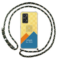 Personaliza tu Funda Colgante Transparente para Realme GT Neo 3T 5G con Cordon Verde/Dorado Dibujo Personalizada