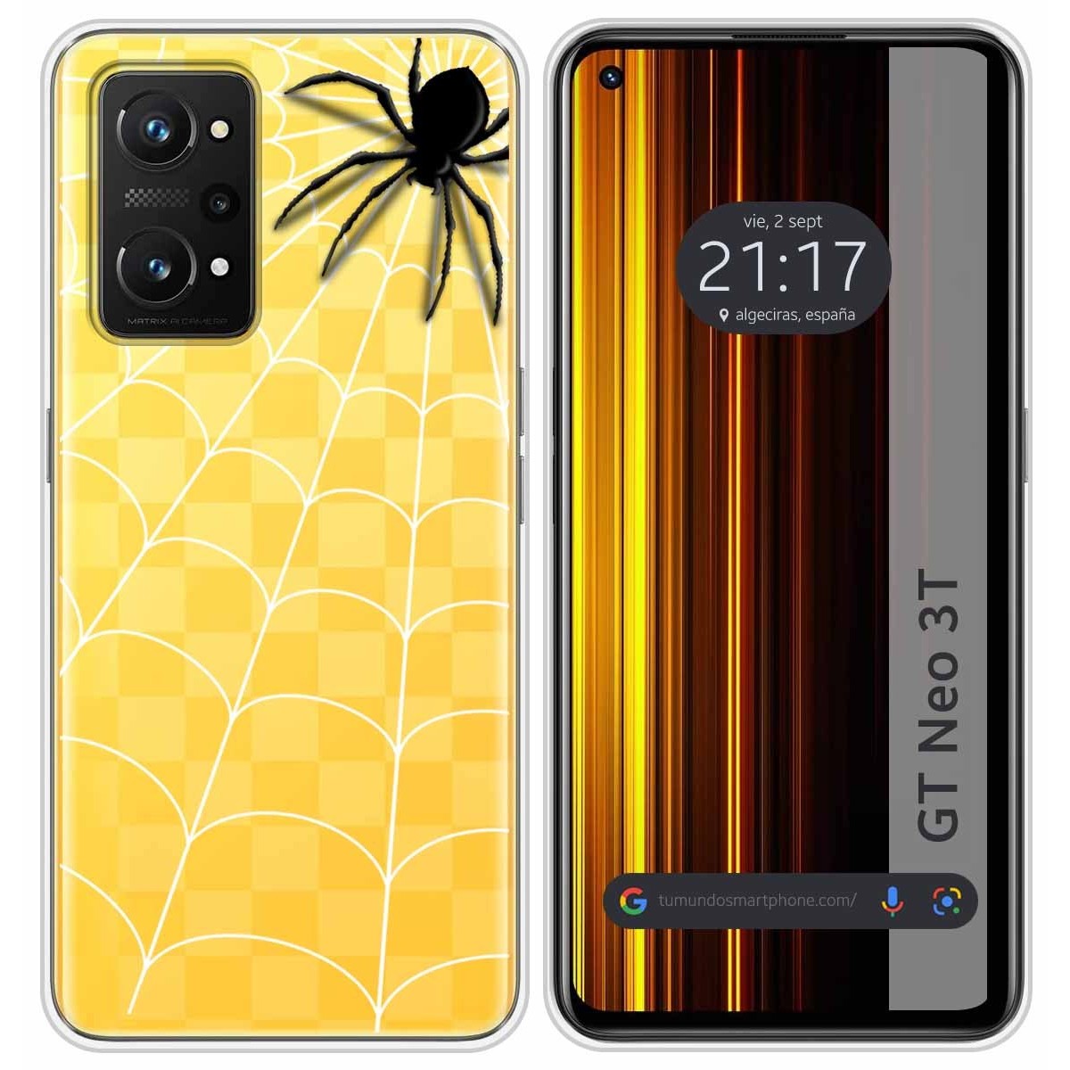 Funda Silicona Transparente para Realme GT Neo 3T 5G diseño Araña Dibujos