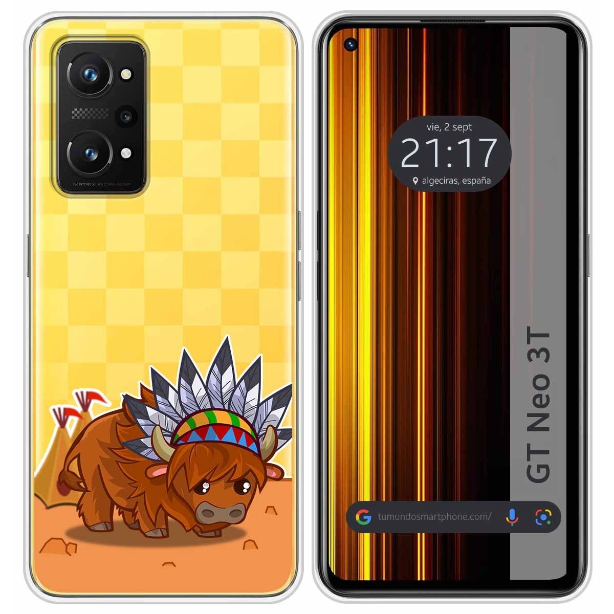 Funda Silicona Transparente para Realme GT Neo 3T 5G diseño Bufalo Dibujos