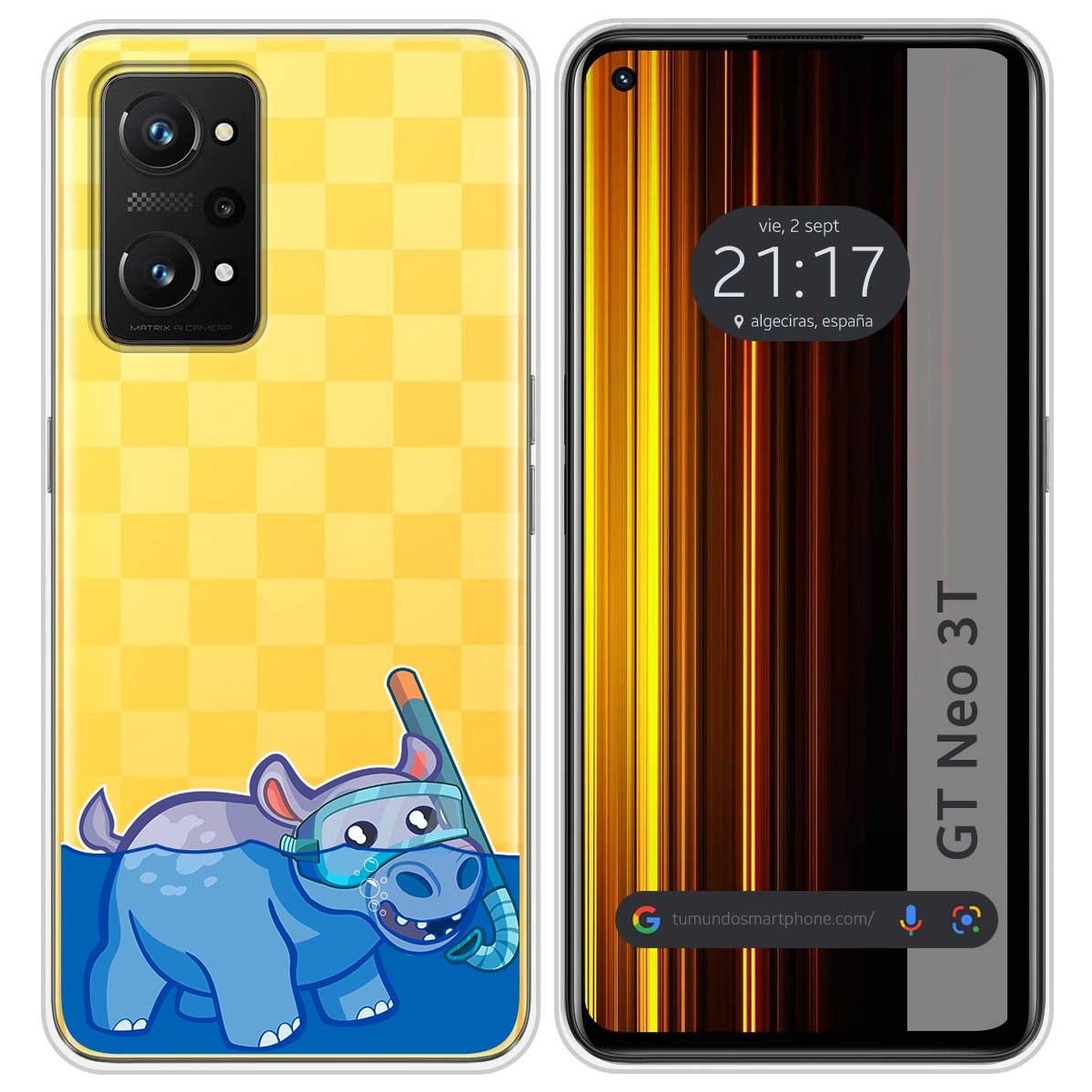 Funda Silicona Transparente para Realme GT Neo 3T 5G diseño Hipo Dibujos