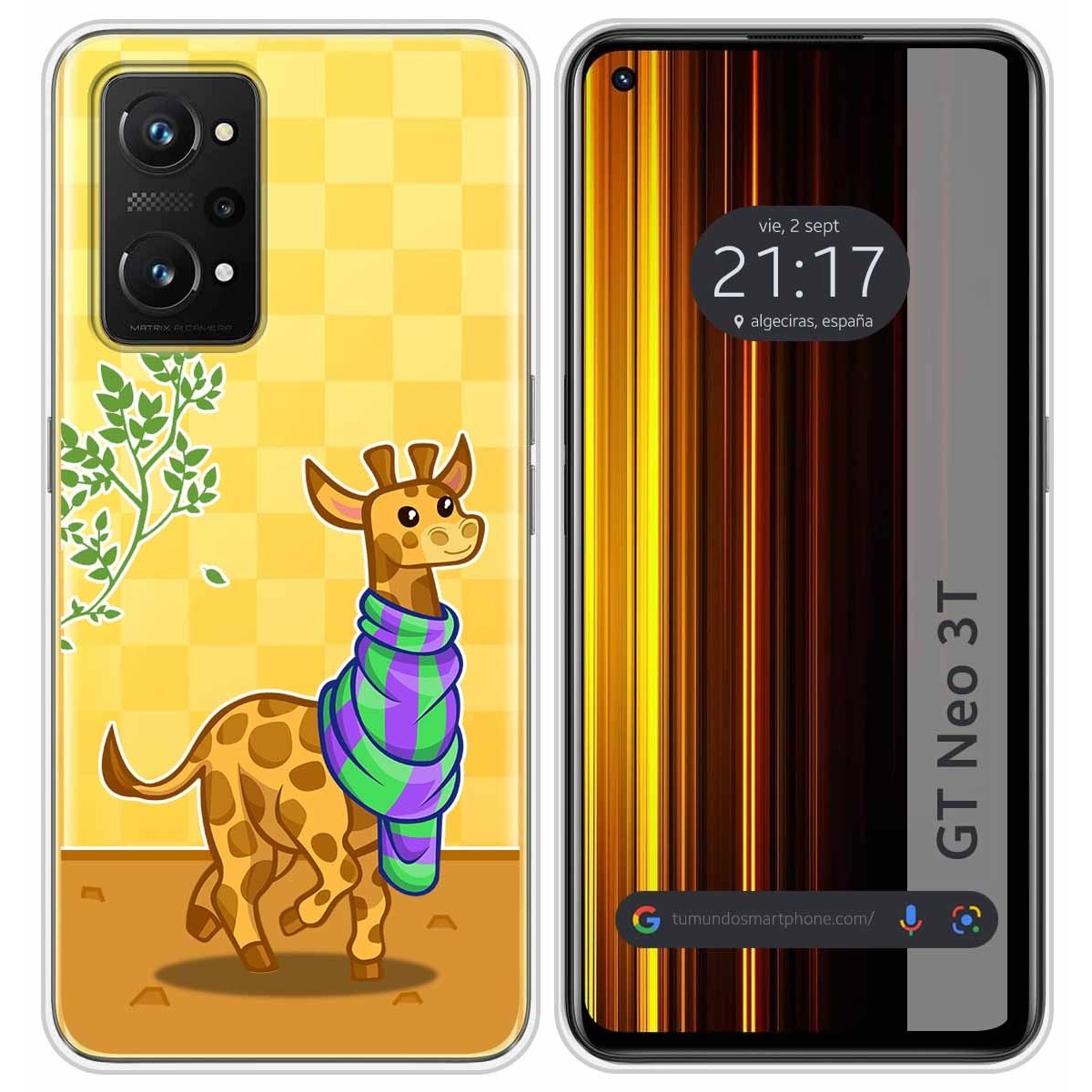 Funda Silicona Transparente para Realme GT Neo 3T 5G diseño Jirafa Dibujos