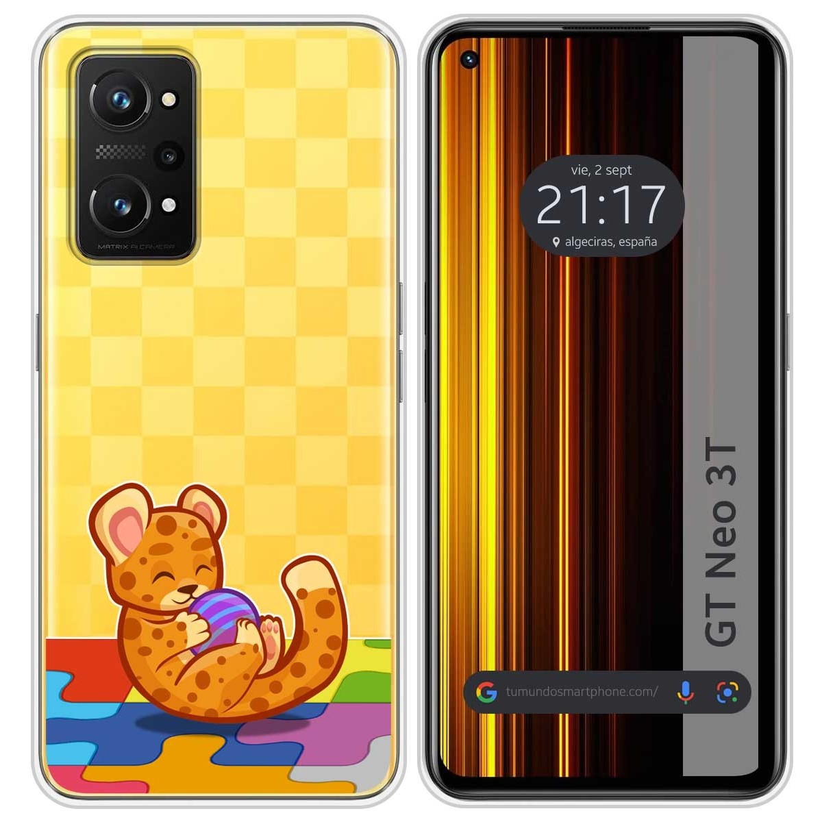 Funda Silicona Transparente para Realme GT Neo 3T 5G diseño Leopardo Dibujos