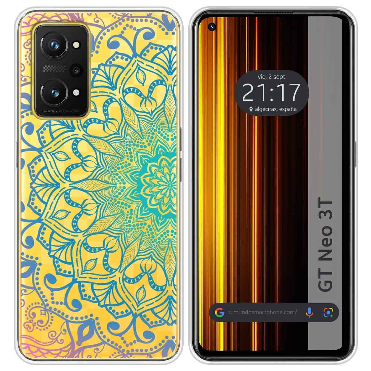 Funda Silicona Transparente para Realme GT Neo 3T 5G diseño Mandala Dibujos