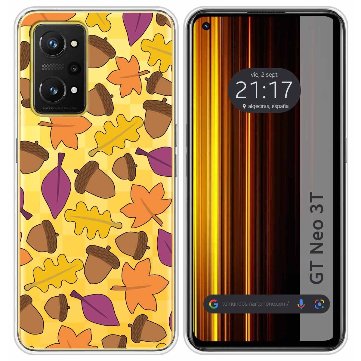 Funda Silicona Transparente para Realme GT Neo 3T 5G diseño Otoño Dibujos