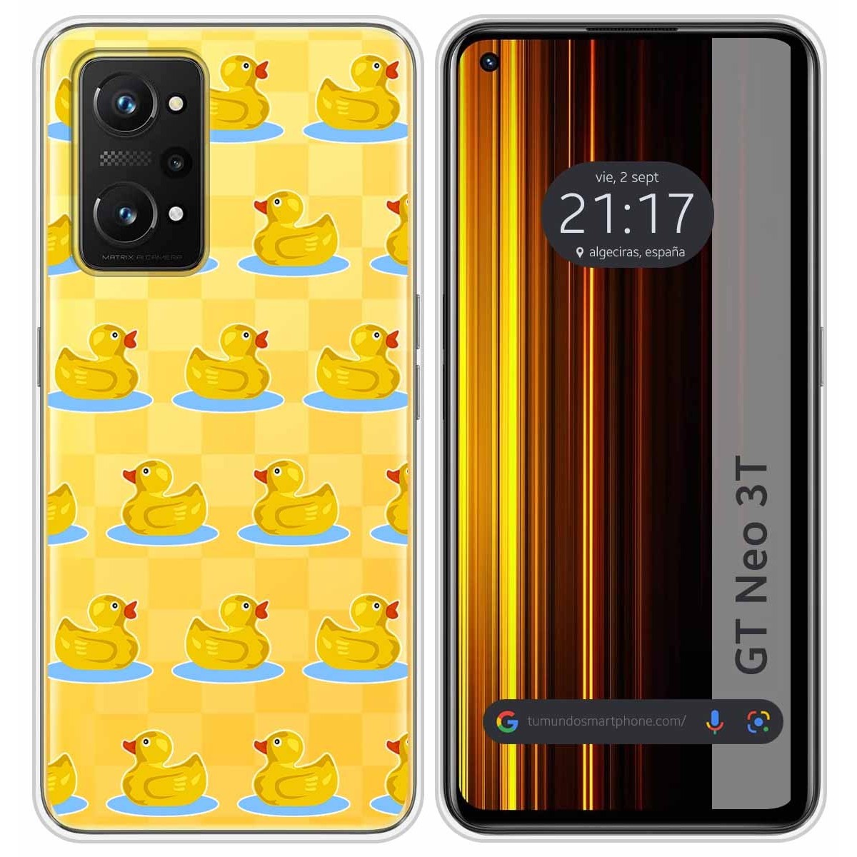 Funda Silicona Transparente para Realme GT Neo 3T 5G diseño Pato Dibujos