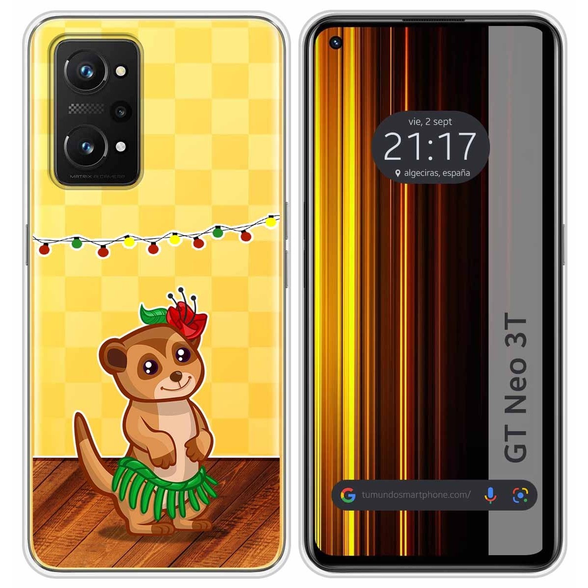 Funda Silicona Transparente para Realme GT Neo 3T 5G diseño Suricata Dibujos