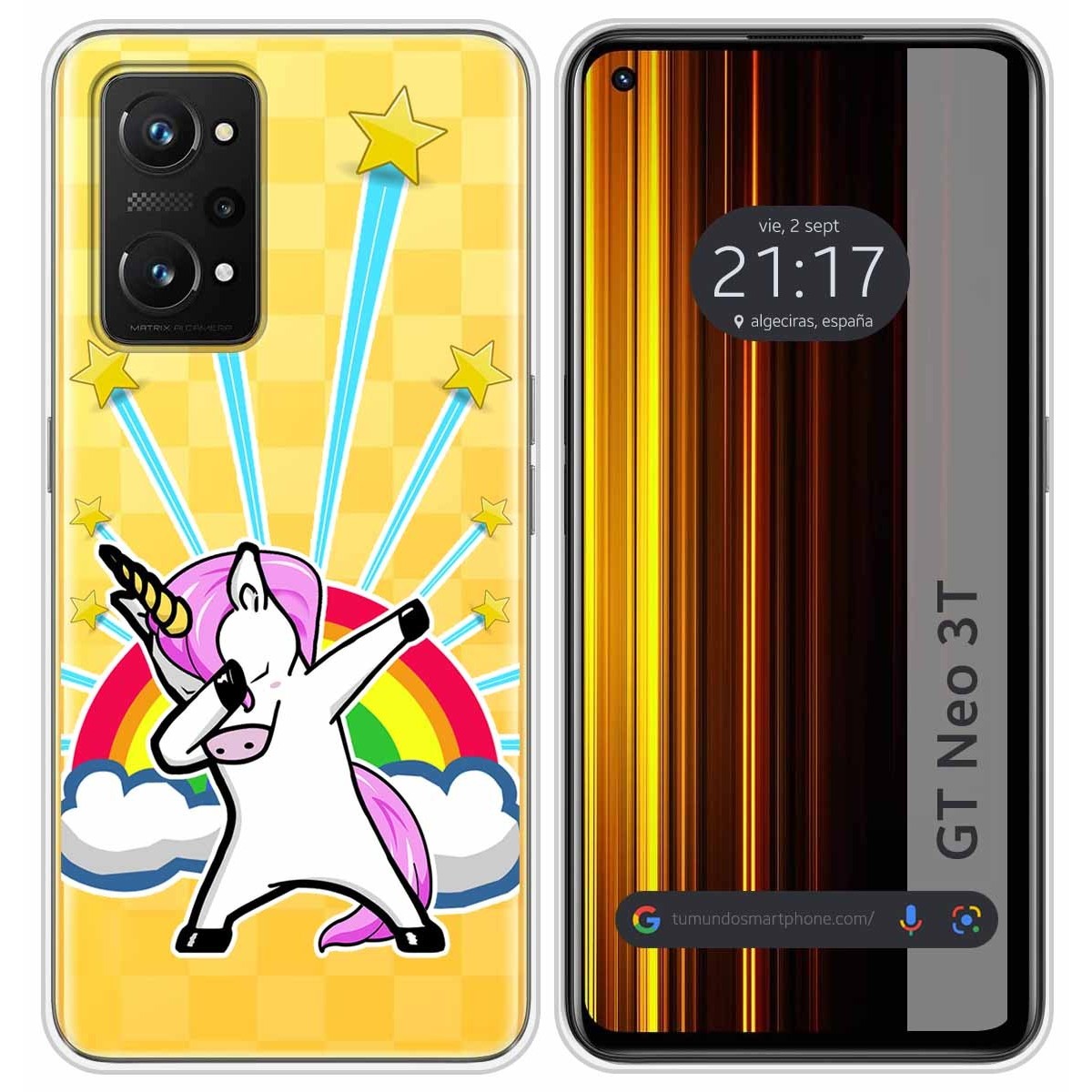 Funda Silicona Transparente para Realme GT Neo 3T 5G diseño Unicornio Dibujos