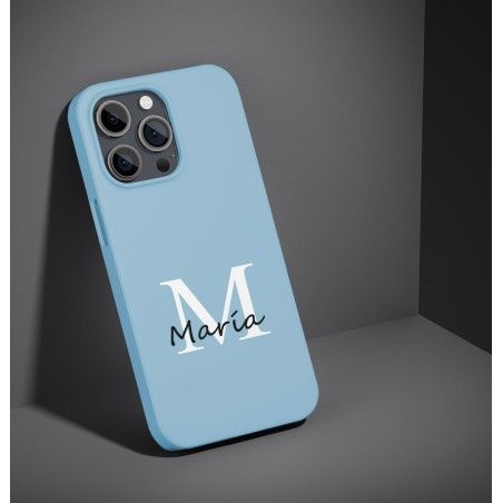 Funda Silicona Líquida Ultra Suave con Inicial Modelo 01