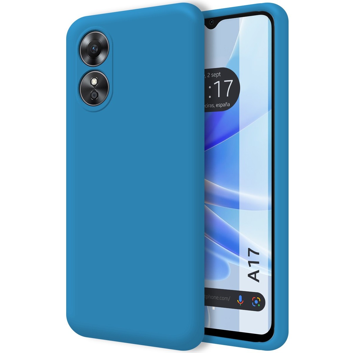 Funda Silicona Líquida Ultra Suave para Oppo A17 color Azul