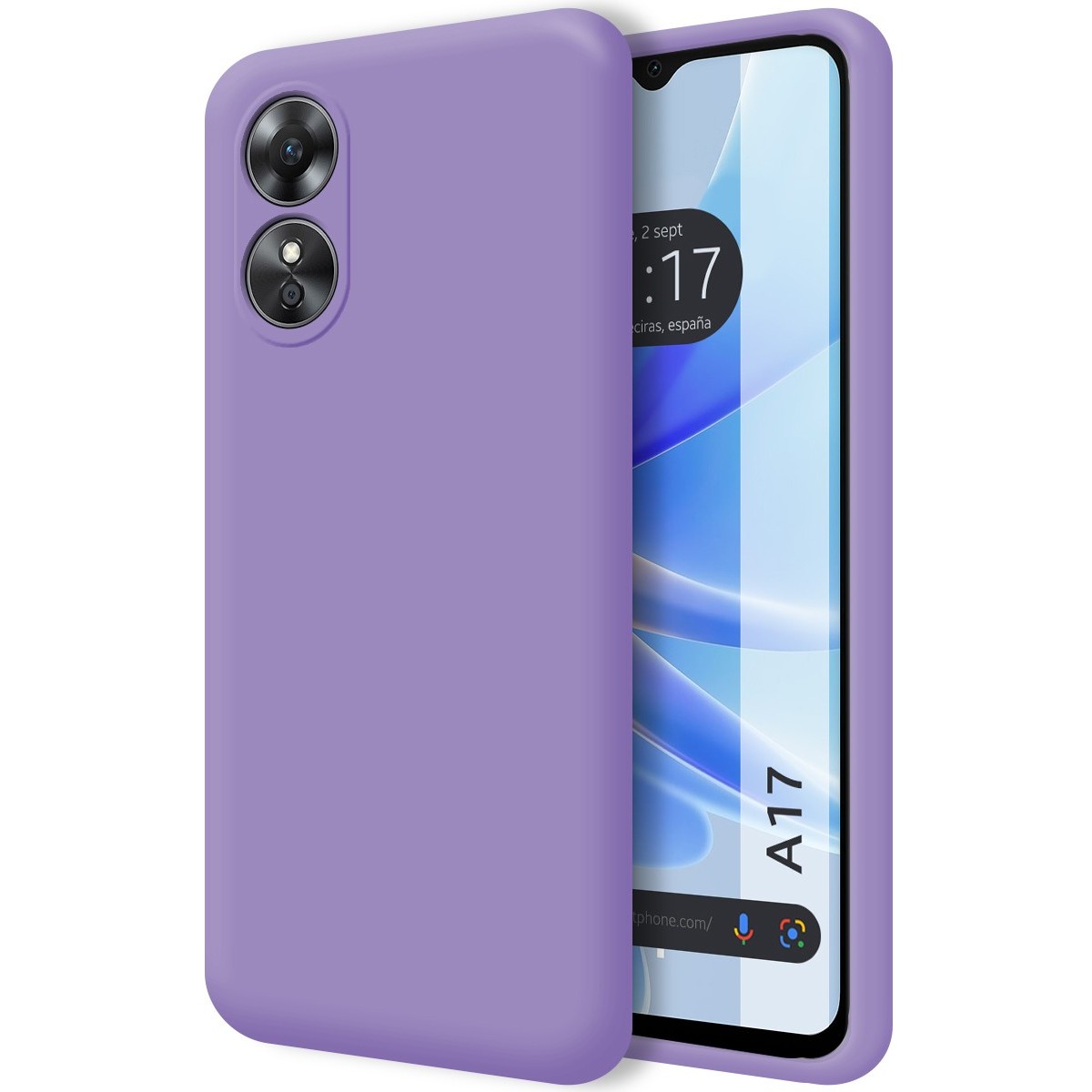 Funda Silicona Líquida Ultra Suave para Oppo A17 color Morada