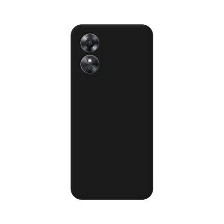 Funda Silicona Líquida Ultra Suave para Oppo A17 color Negra