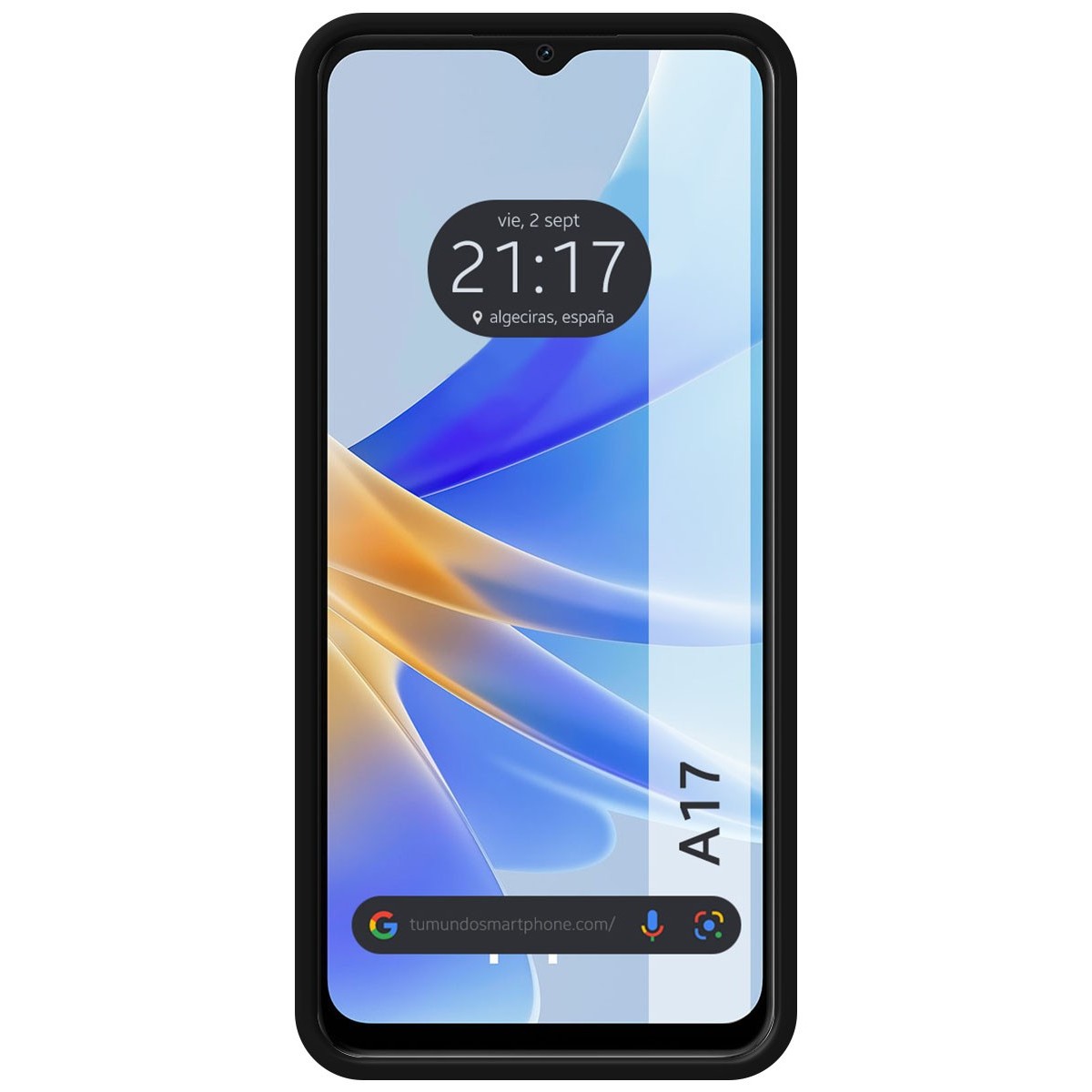 Funda Silicona Líquida Ultra Suave para Oppo A17 color Negra