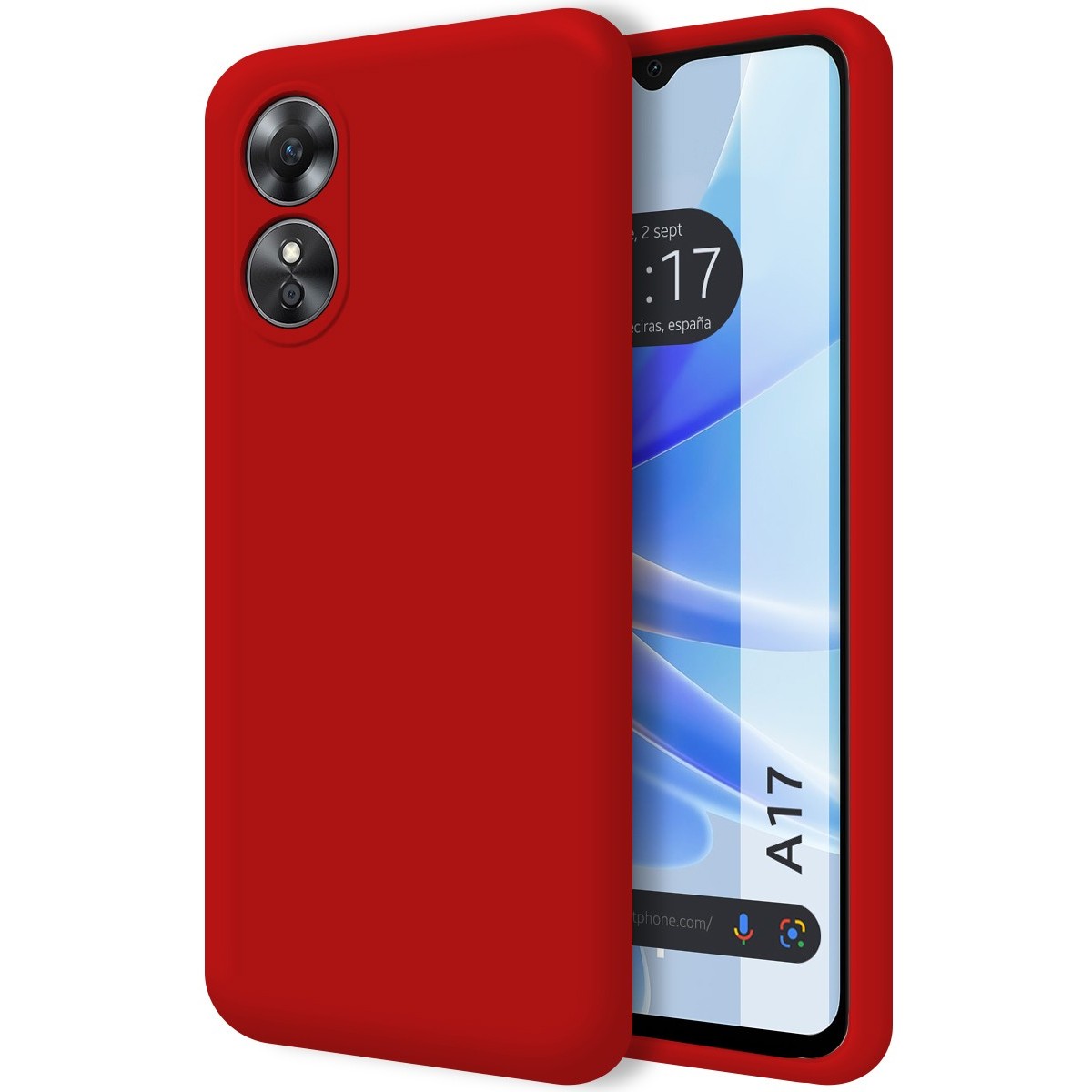 Funda Silicona Líquida Ultra Suave para Oppo A17 color Roja