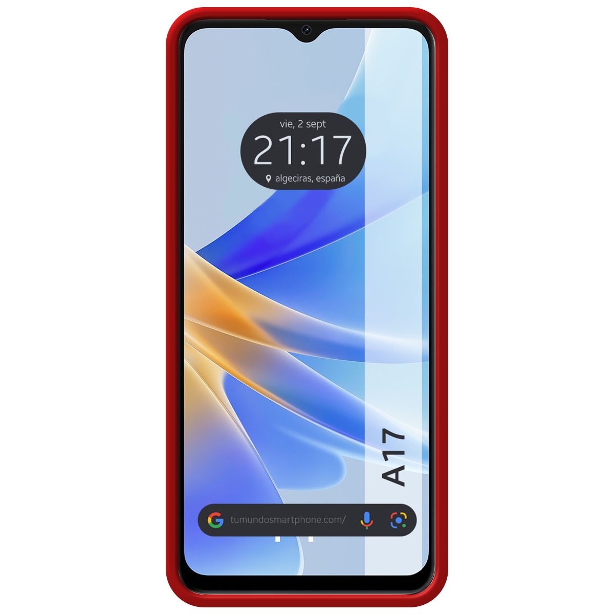 Funda Silicona Líquida Ultra Suave para Oppo A17 color Roja