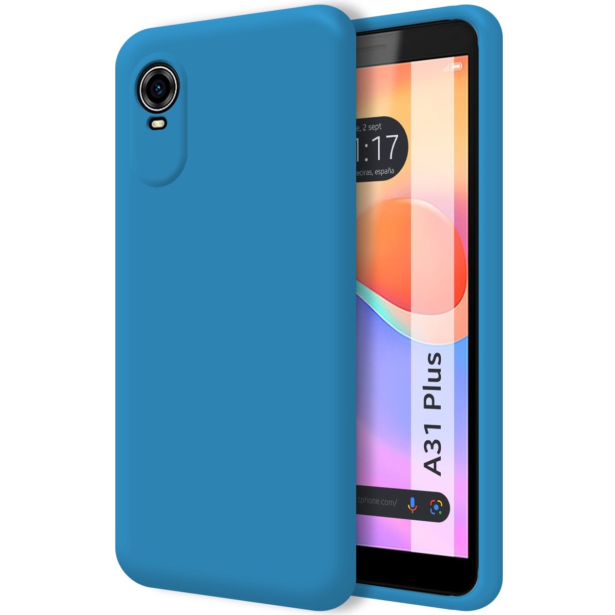 Funda Silicona Líquida Ultra Suave para ZTE Blade A31 Plus color Azul