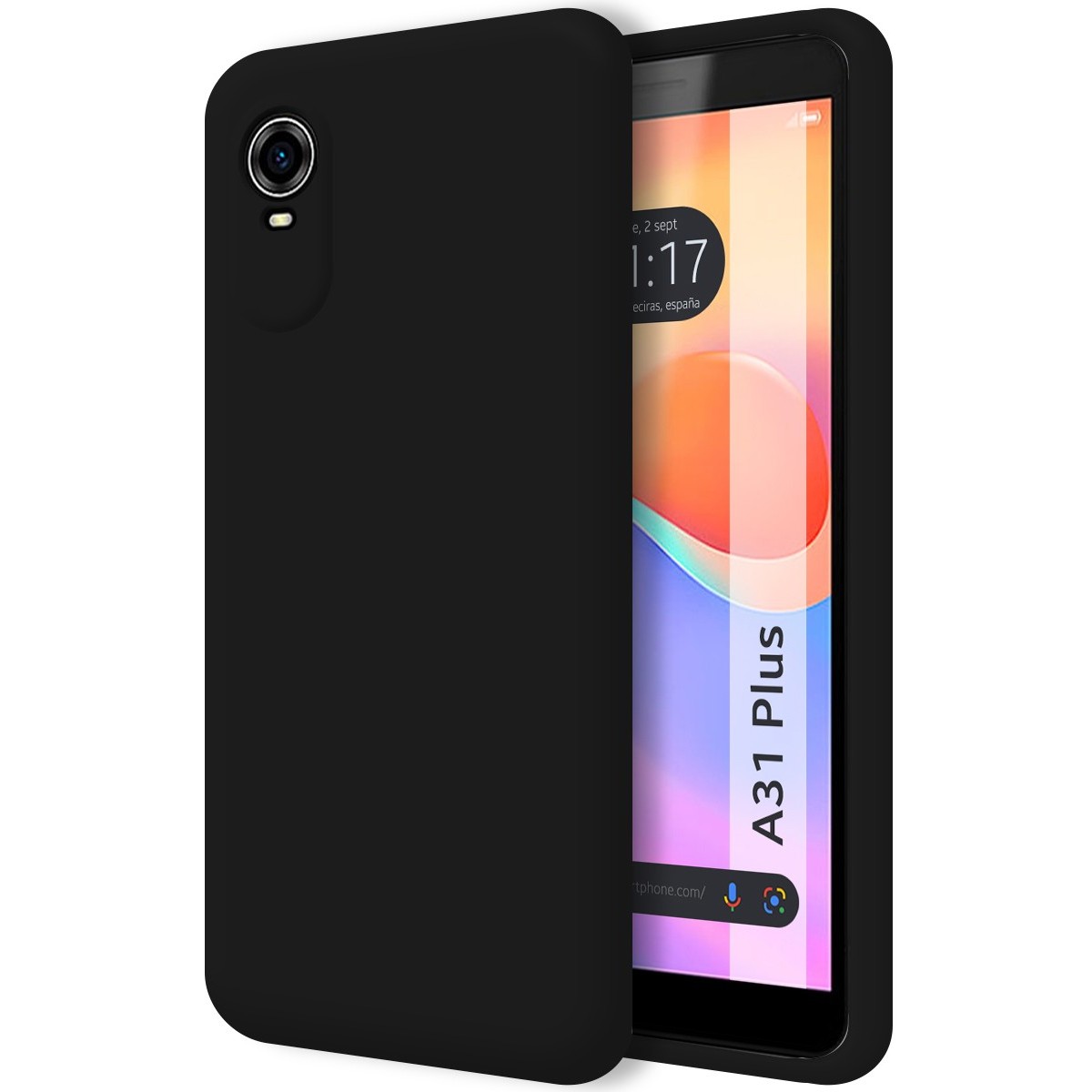 Funda Silicona Líquida Ultra Suave para ZTE Blade A31 Plus color Negra