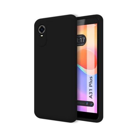Funda Silicona Líquida Ultra Suave para ZTE Blade A31 Plus color Negra