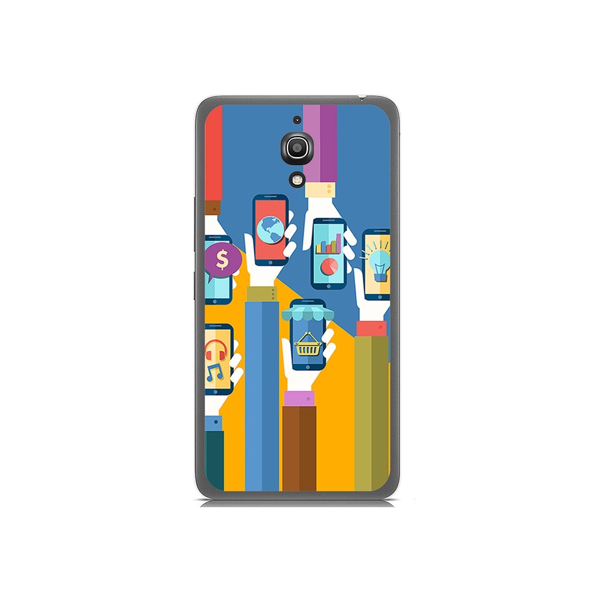 Funda Gel Tpu para Alcatel A2 Xl Diseño Apps Dibujos