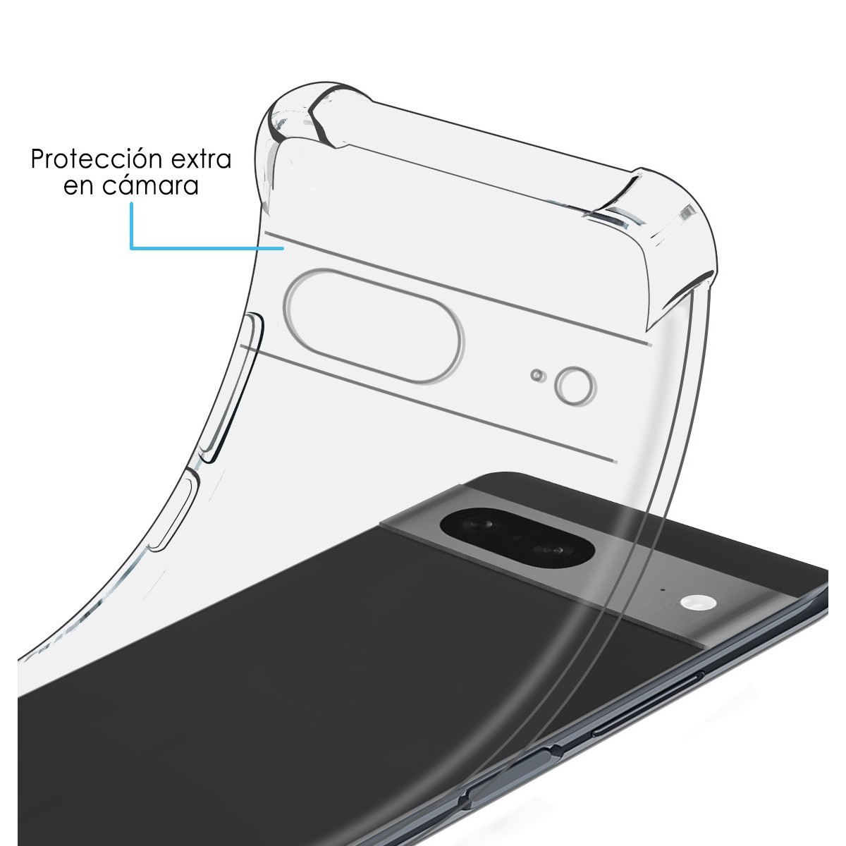Funda Silicona Antigolpes Transparente para Google Pixel 7 5G