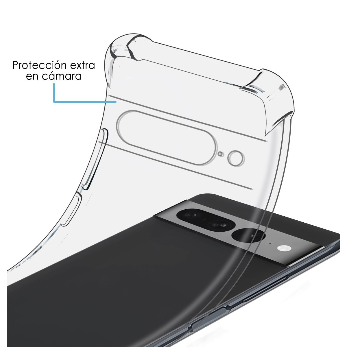 Funda Silicona Antigolpes Transparente para Google Pixel 7 Pro 5G